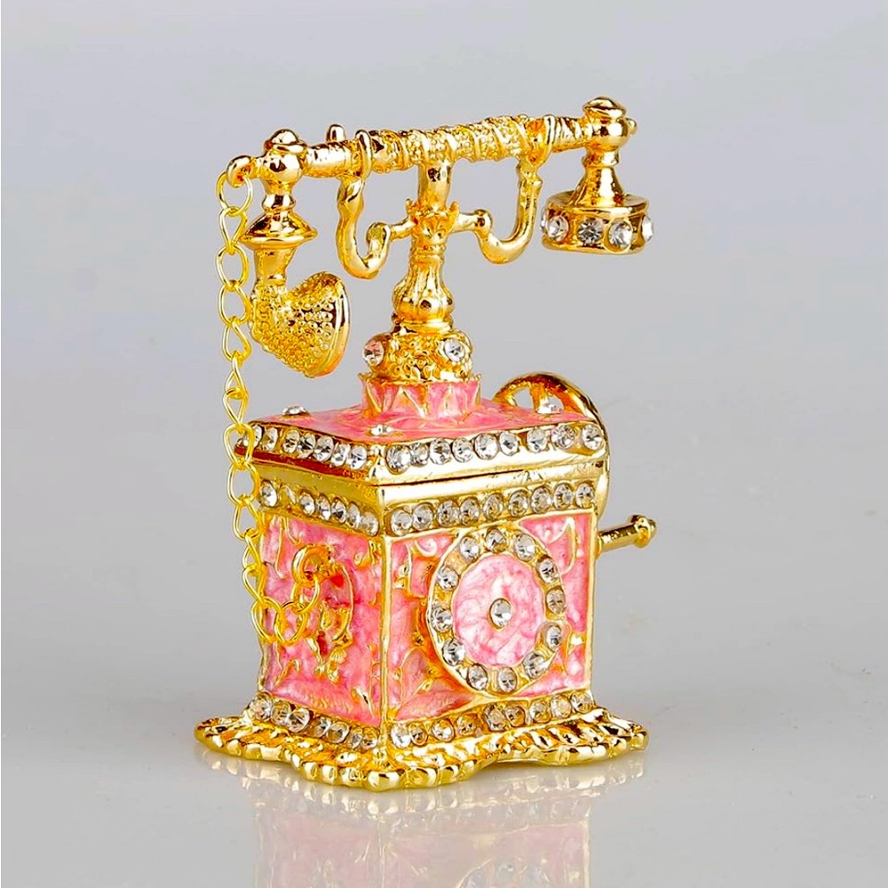 Pink trinket Telephone Jewelry Boxes Collectibles Gifts